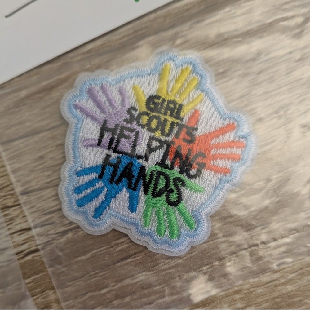 NEW Girl Scouts Iron-On Patch Lot of 4 Troop Crest STEM Helping Hands Tea Party - Picture 4 of 6